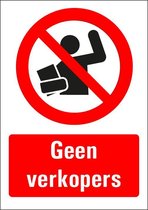 Geen verkopers sticker met tekst 148 x 210 mm