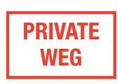 Private weg bord - kunststof 320 x 200 mm