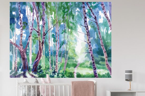 Stickers muraux - Arbres - Couleurs - Eté - 160x120 cm - Film Adhésif XXL