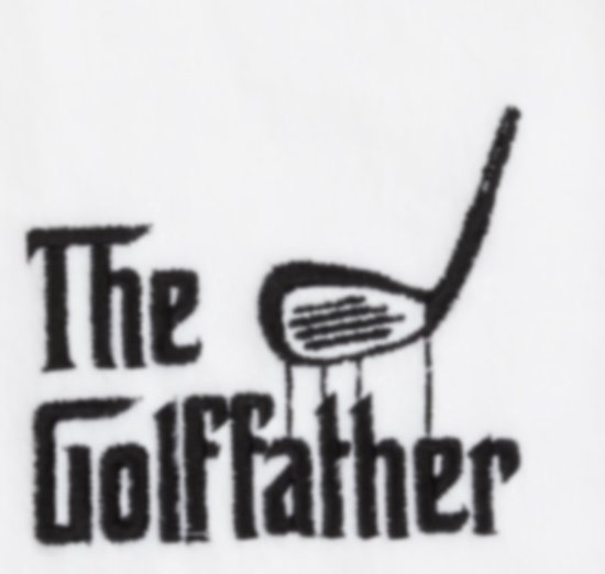 Nova Golf 'The Golffather' Golfhanddoek - Wit Zwart van Nova Golf — afbeelding 2