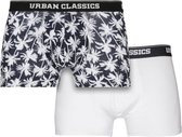 Urban Classics Boxershorts set -3XL- Palm 2-Pack Wit/Zwart