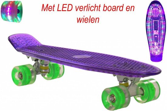 Skateboard Paars met LED Board en LED wielen (3113) | bol.com