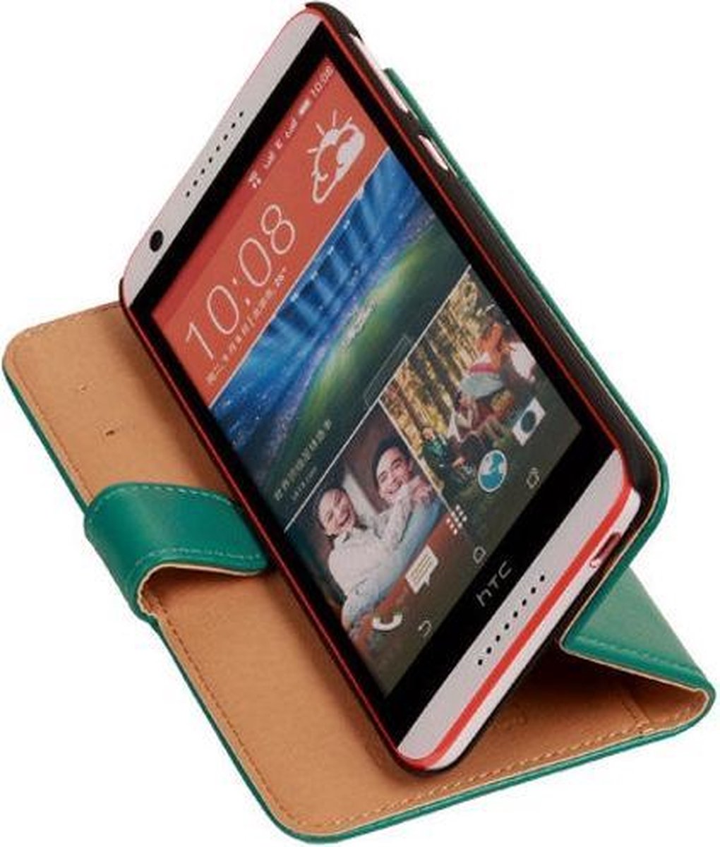Étui livre / portefeuille / couverture HTC Desire 820 en cuir PU vert |  bol.com