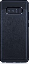 Shop4 - Samsung Galaxy Note 8 Hoesje - Zachte Back Case Lychee Donker Blauw
