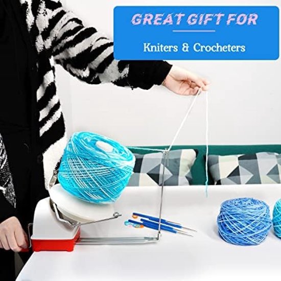 Garen Ball Winder Grote Capaciteit met Breinaalden Set, Handbediend, 10oz van La Canilla — afbeelding 5