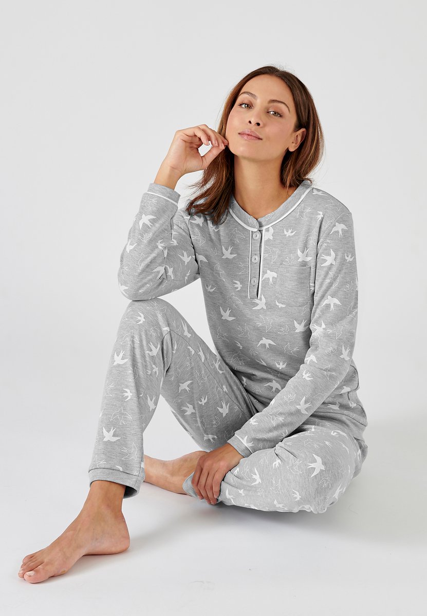 Damart Pyjama Thermolactyl interlock mesh - Dames - Grijs - 38-40 (S)