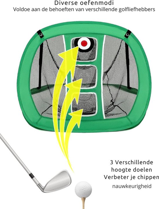 Golf Oefennet - Golf Chipping Net met 2 Golf Matten - 12 Oefenballen en Golf Tee Accessoires - Golfnet Heren & Dames van Merkloos — afbeelding 4
