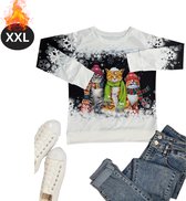 Nivard Kersttrui - Dames - Foute Kersttrui - Christmas Sweater - Kattenprint - Kerst Sweater - Christmas Jumper - Pyjama - Zwart - XXL