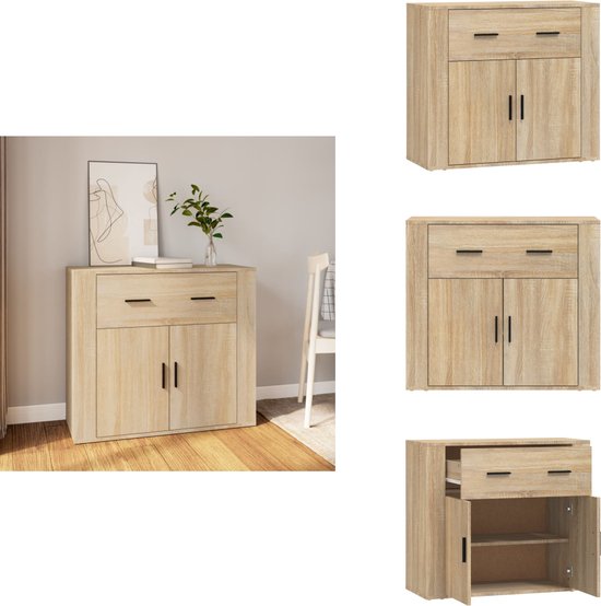 vidaXL Buffet Chêne Sonoma - 80 x 33 x 70 cm - Bois d'ingénierie - Armoire de cuisine