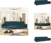 vidaXL Slaapbank - Slaapbanken - Bedbank - Slaapbed - Slaapbank 2-zits met 2 kussens fluweel blauw