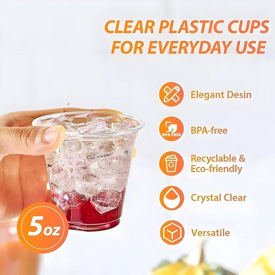 Plastic drinkbekers PP 0,5 liter transparant 50 stuks
