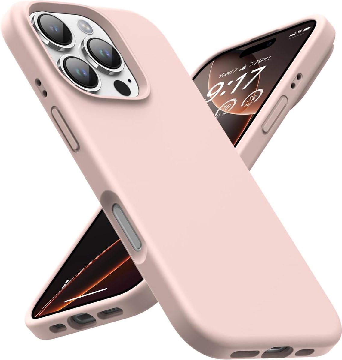 Arara Hoesje Geschikt voor iPhone 16 Pro Max Hoesje Siliconen - liquid Backcover - Zand
