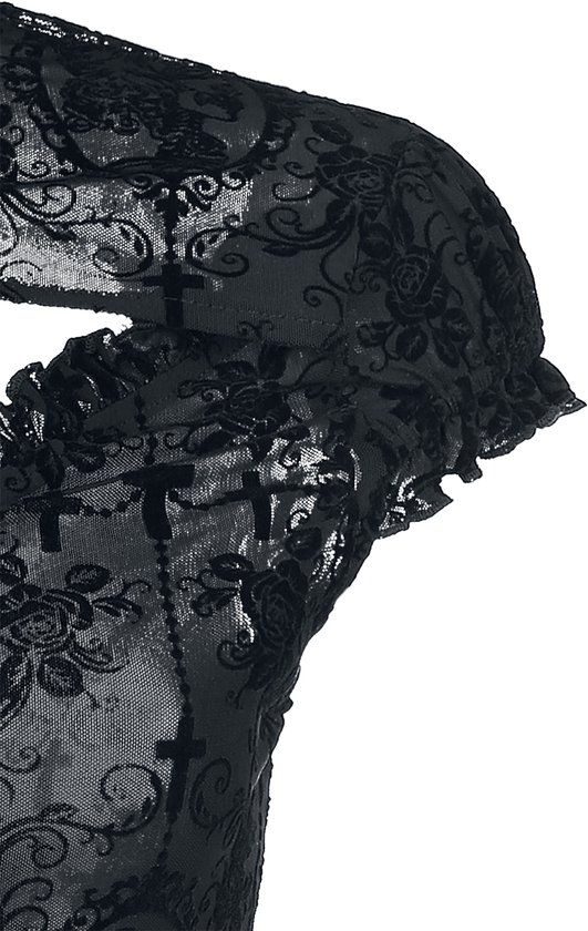 Blouse Banned -L- Regardant la Dentelle Noir