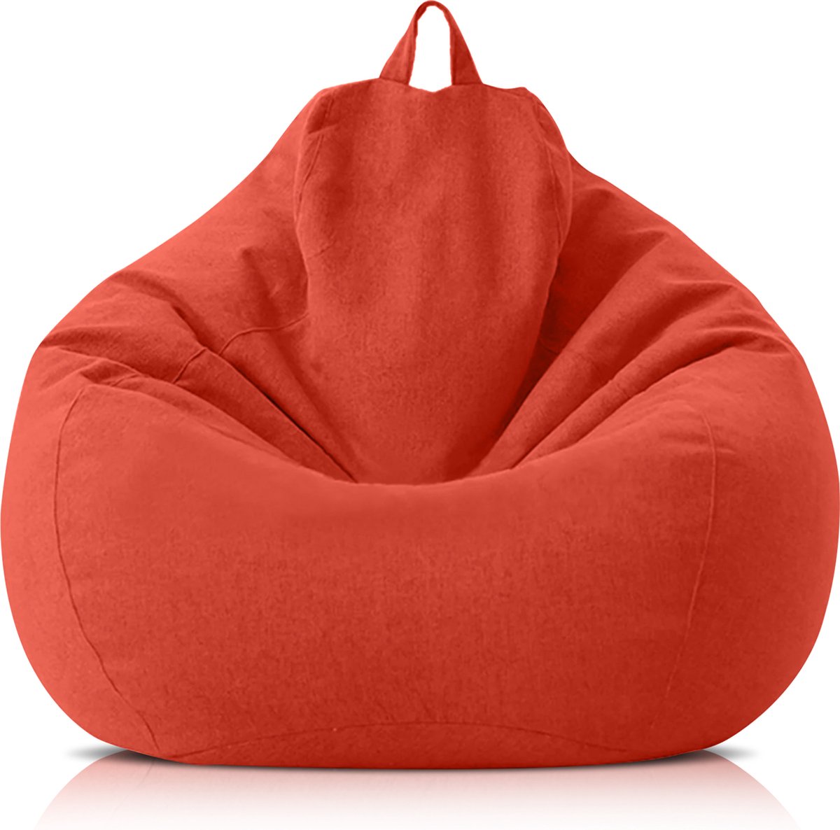 Merkloos RelaxzZz Linnen Zitzak Comfortabele Zitzak met Vulling Lazy Lounger Bean Bag Zitzak voor Tiener 80x90cm Rood