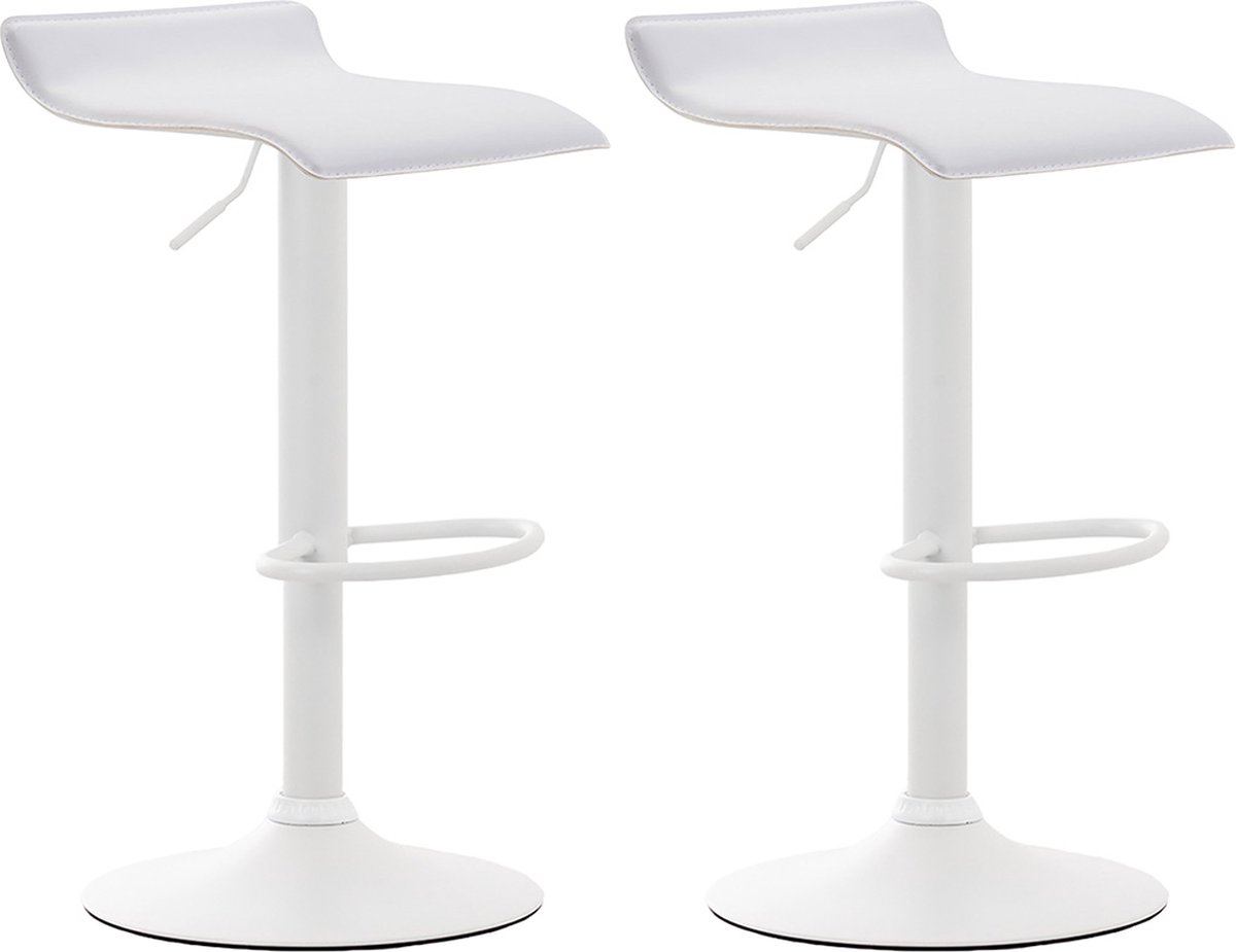 CLP Dyn V2 Set van 2 barkrukken - Kunstleer wit wit