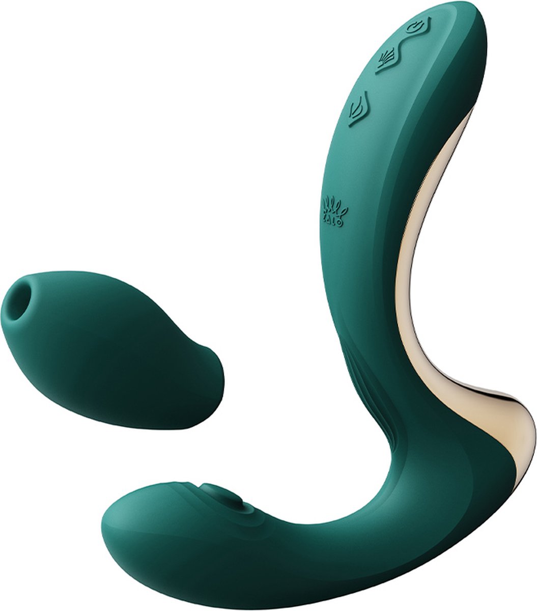 Goedkoopste Zalo - Talis - G-Spot Pulsewave Vibrator met Zuigfunctie en Verwarmfunctie - Smaragd Groen
