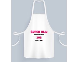 Akyol - super blij met een lieve zus zoals jij Keukenschort - Zus - de liefste zus - verjaardag - cadeautje voor zus - zus artikelen - kado - geschenk - 82 bij 71 cm