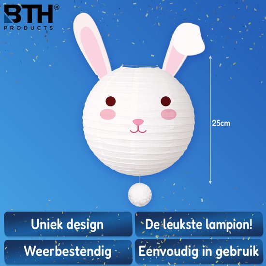 Sint Maarten Lampion Kind Treklampion Sint Maarten Dierenhoofdjes Jungle Feest Verjaardag Versiering Konijn - 1 Stuk van BTH — afbeelding 3