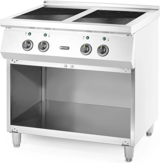 Hendi Inductiefornuis - 4-pits - 17kW - 11 vermogensniveaus - 800x720x854 mm - roestvast staal