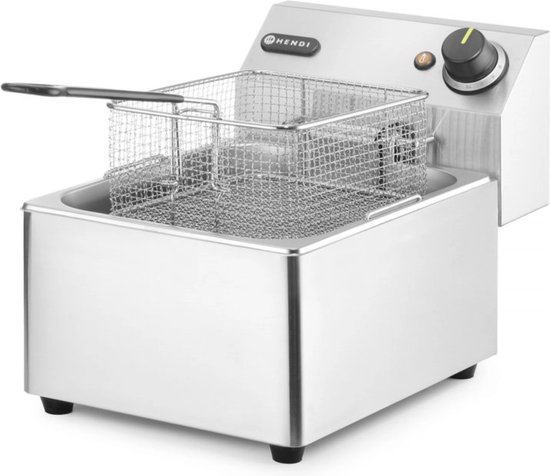HENDI Friteuse - roestvrij staal - 6 liter - koude zone - uitneembare vetpan