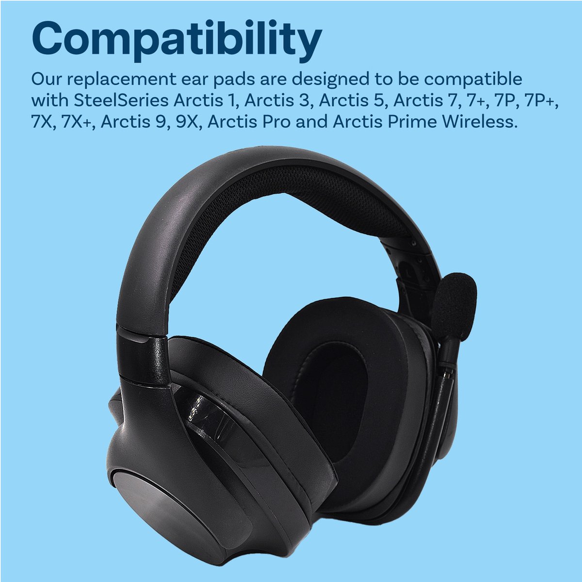 Coussinets Remplacement Pour Casque SteelSeries Arctis - Tissu Glacé, Mousse Mémoire