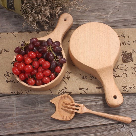 Levandeo Schaal Teakhouten 50cm Teak Massief Hout Fruitschaal Houten Schaal Decoratieve Schaal Saladeschaal Tafeldecoratie Houtsdecoratie Uniek