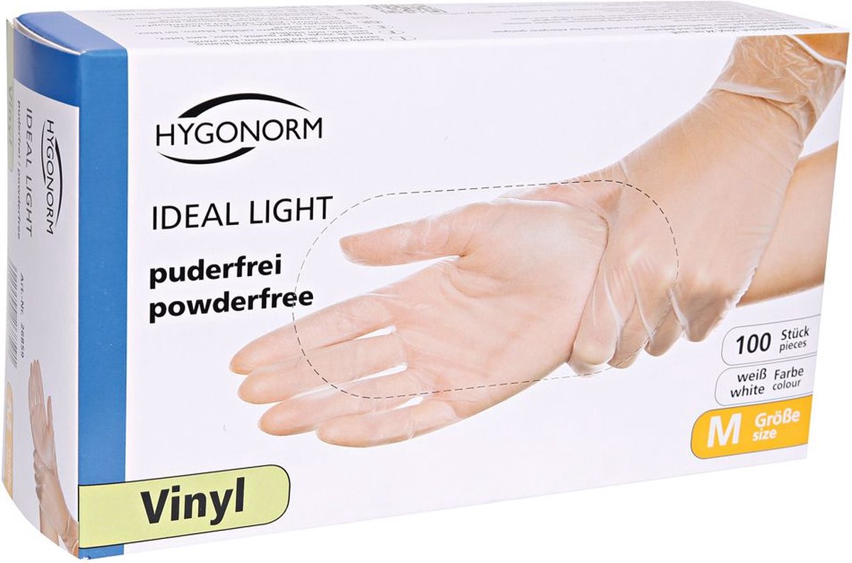 Goedkoopste Hygonorm wegwerp handschoenen vinyl poedervrij maat L 100 stuks