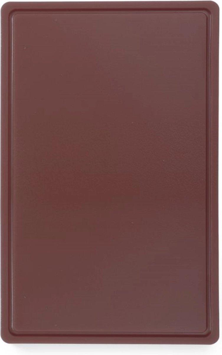 HENDI Snijplank HACCP GN 1/1 – dubbelzijdig – sapgeul – 530x325 mm – bruin
