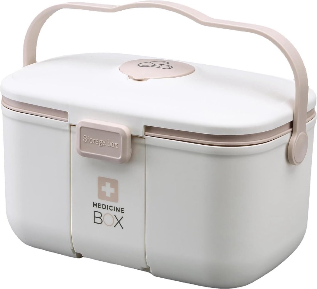 Goedkoopste Draagbare Medicijnbox met Grote Capaciteit - Ideaal voor Thuis, Reis en Medische Noodgevallen