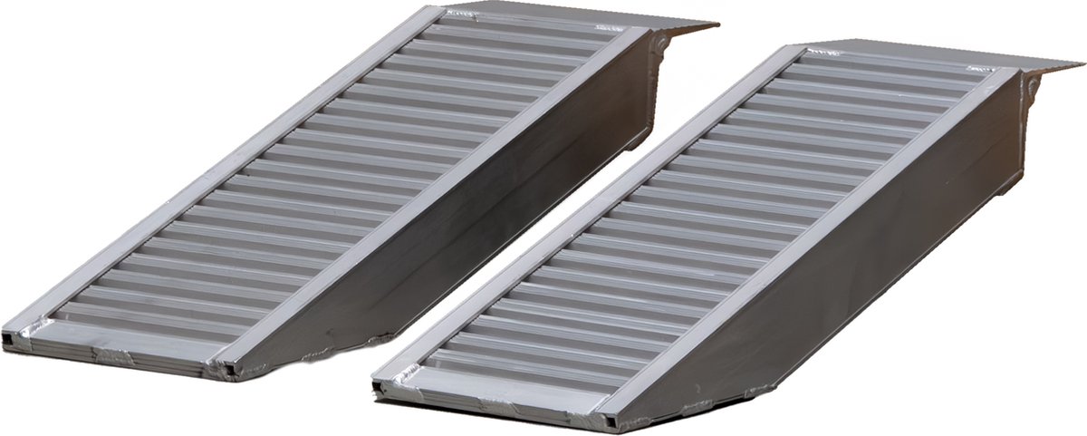 Set korte oprijplaten aluminium 3000kg 930 x 300mm bruikbare breedte 240mm MW Tools SOK0800