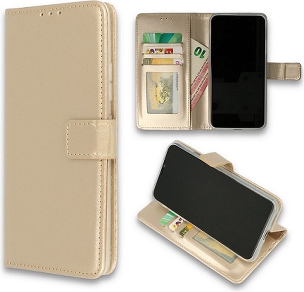 Oppo Reno 10 Pro Hoesje Met Pasjeshouder Bookcase Goud