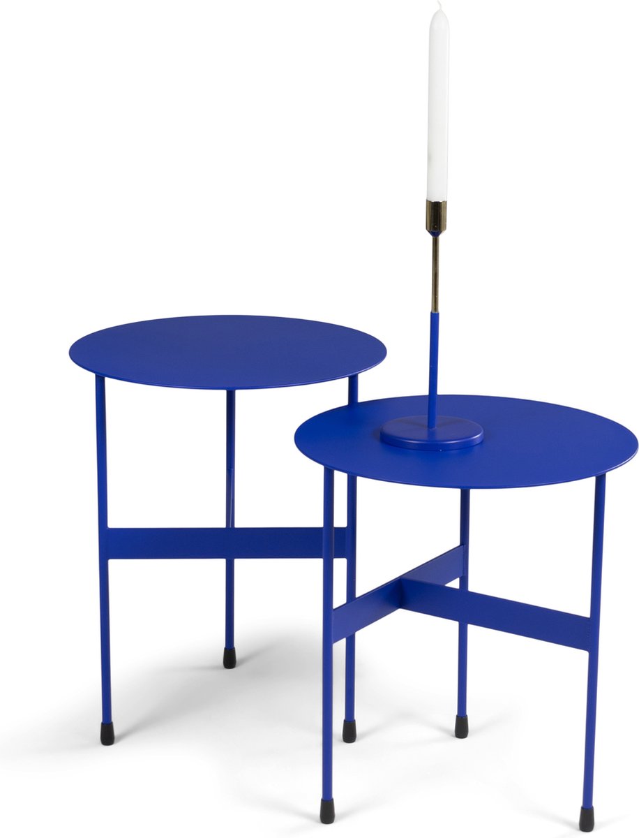 Spinder Design bijzettafel Mira Low - Ultramarine- Ø 40 - Staal