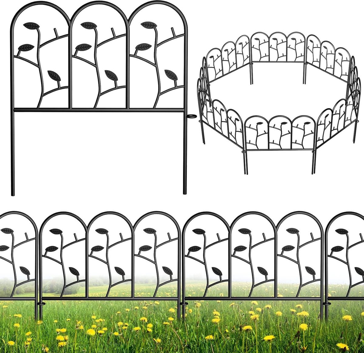 18in X 7ft Tuinhek Decoratieve Omheining Metalen Hek voor Tuin en Houten Draad Hek