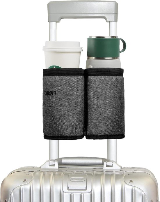 Bagage Reizen Bekerhouder, Drink Caddy Bag Hold Twee Koffie Mokken Past Rol Op Alle Koffer Handvatten Reiziger Accessoire Oranje