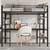 Costway Hoogslaper met bureau, 90 x 200 cm, stapelbe