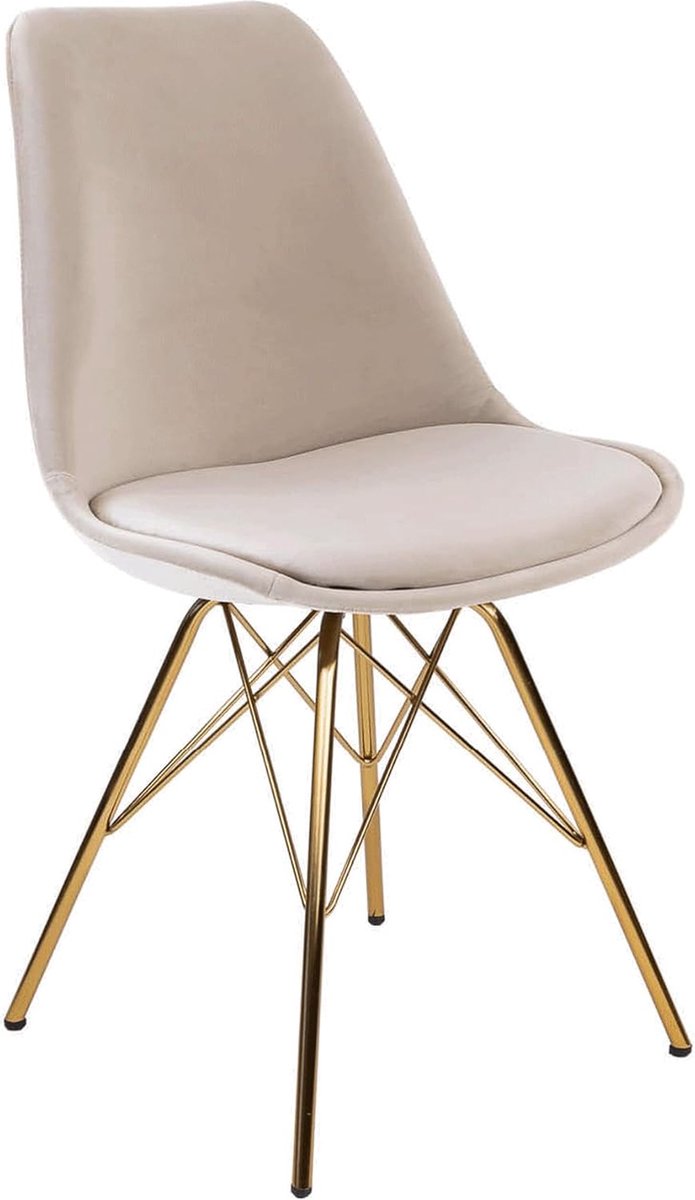 Goodivery Moderne Fluwelen Eetkamerstoel met Luxe Uitstraling Champagne Stalen Frame Verkrijgbaar in Veel Kleuren
