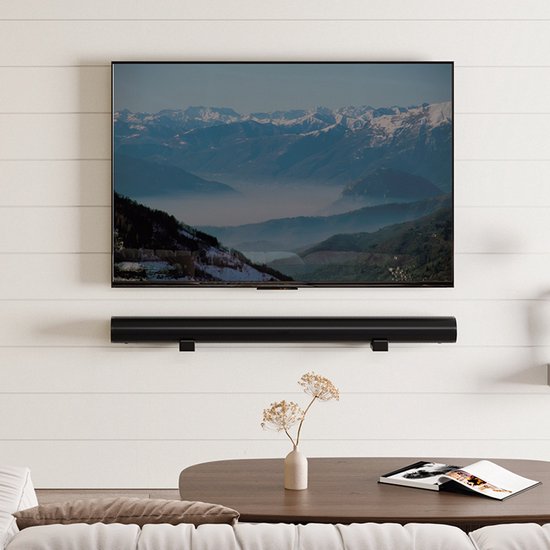 Ophangbeugels voor Soundbar - 2 stuks - Universeel - Met anti-slip - Bevestiging aan muur - Zwart
