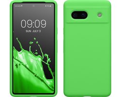 kwmobile telefoonhoesje geschikt voor Google Pixel 7a - Hoesje met siliconen coating - Smartphone case in limoengroen