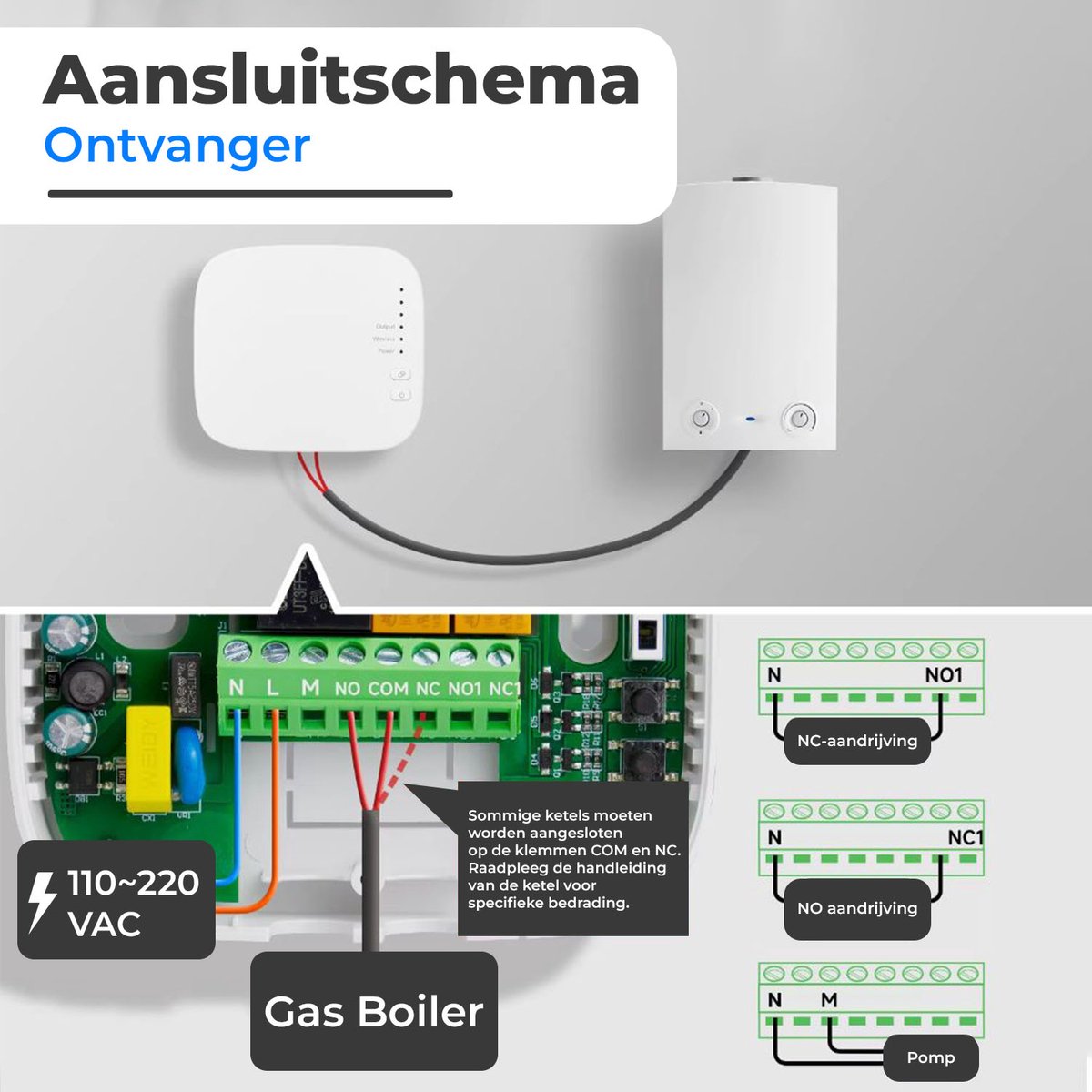 Nince Thermostaat CV ketel - Slimme Thermostaat Voor CV - Digitaal - Handmatig Programmeerbaar - Incl RF module – foto 7