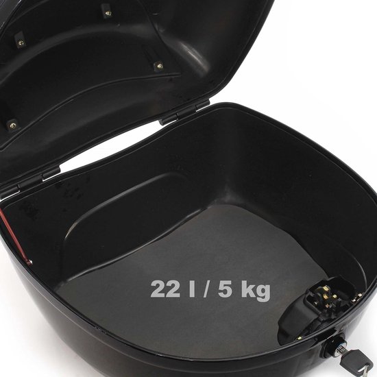 Motorfietskoffer, helmkoffer met 72 l, universele topcase voor 2 helmen, voor scooters, motorfietsen, bromfietsen en quads, 59 x 43 x 31 cm (B x D x H
