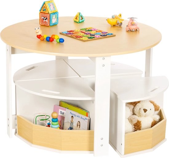 Kinderbureau met stoel en opbergruimte als cadeau voor kind 1 jaar