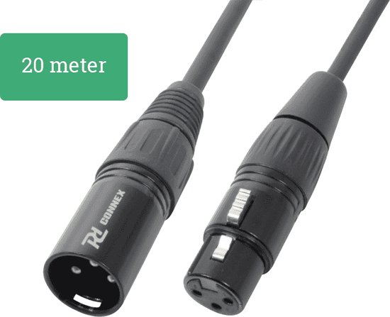 Câble XLR mâle / femelle 20m Noir