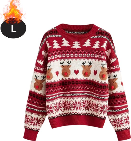 Livano Kersttrui - Dames - Foute Kersttrui - Christmas Sweater - Kerst Sweater - Christmas Jumper - Pyjama - Gemengde Kleur - L
