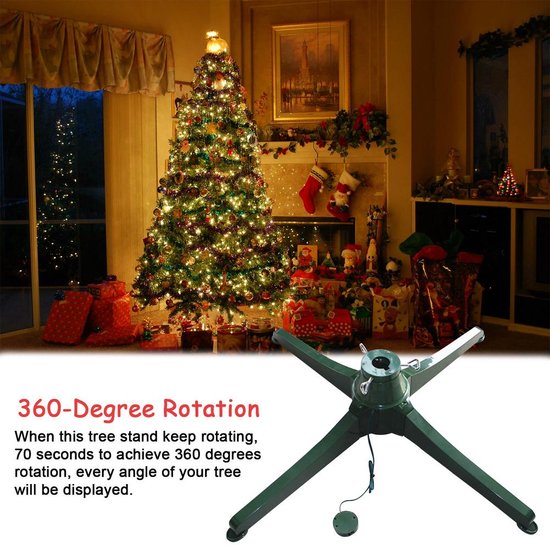 Genoeg Stevige Elektrische Kerstboom Roterende Basis Kerstboom Stand Voor Kerstdecoratie, Kan 8ft Kunstmatige Kerstboom, 360 Rotatie