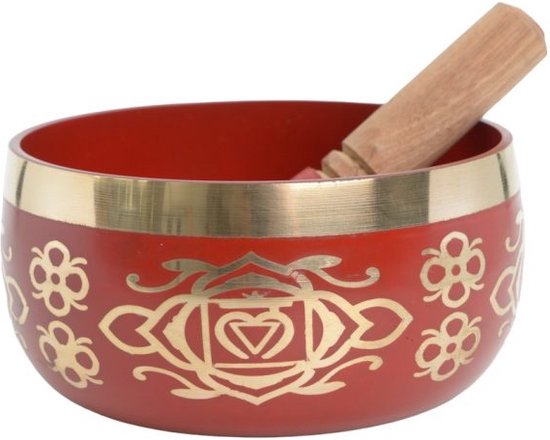 Klankschaalset met klopper en kussen - 1e chakra - klankschaal chakra 1 - het hart Chakra, dat geassocieerd wordt met de kleur rood — afbeelding 5