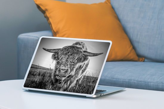 Autocollant pour ordinateur portable - 11,6 pouces - Scottish Highlander - Zwart - Wit - 30x21cm - Autocollants pour ordinateur portable - Peau pour ordinateur portable - Couverture