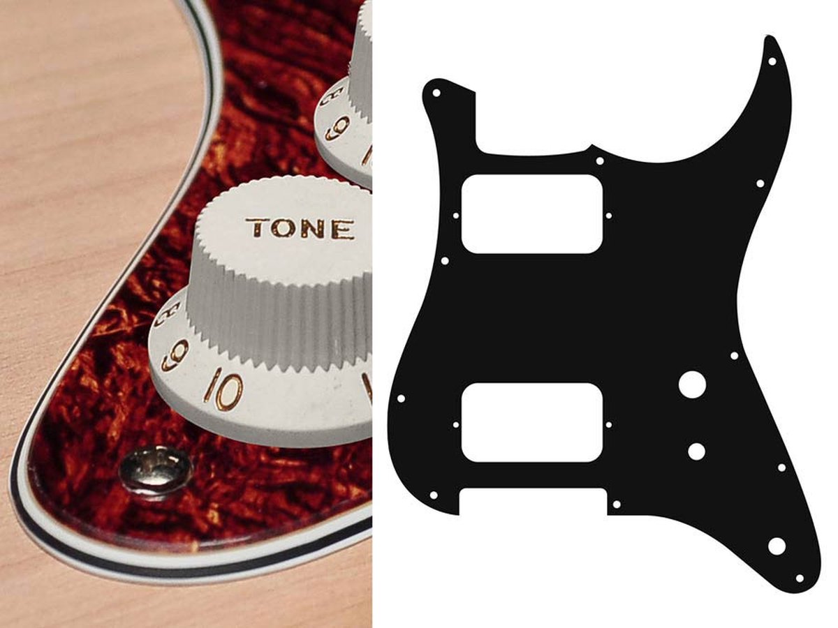 Boston ST-431-TM pickguard, Stallion, HH, 2 pot holes, toggle switch, 4 ply, tortoise medium