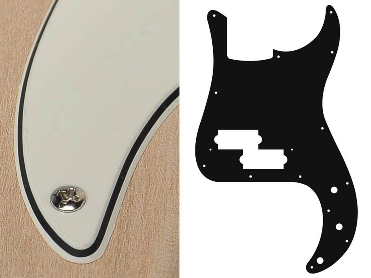 Boston PB-315-VW pickguard, Puncher bass, standard, 3 ply, vintage white