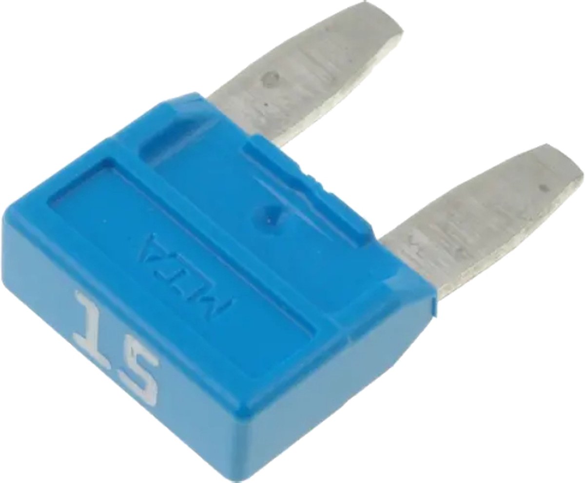 Mini Autozekering - 15 Ampere - Lichtblauw - 10 stuks