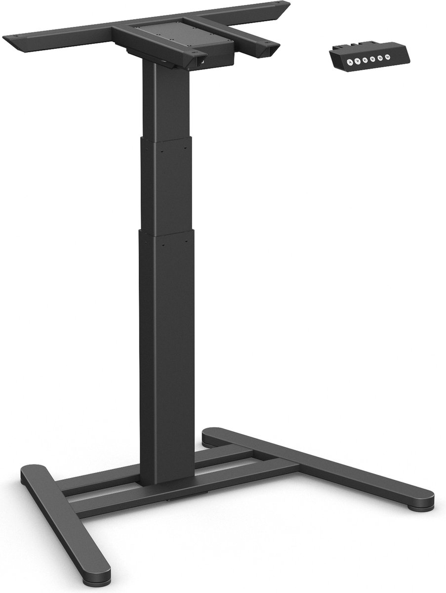 Worktrainer - OneLeg Zit Sta Bureau - Hoogte 59-125 cm - Breedte 75 cm - Elektrisch Frame - In Hoogte Verstelbaar Bureau Onderstel - Zwart - Met Geheugenfunctie